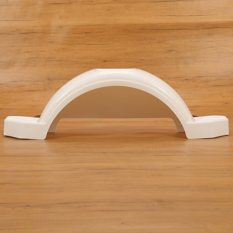 Pair L&R Single Axle Trailer Fenders White HDPE for 13 inch Wheels Tires