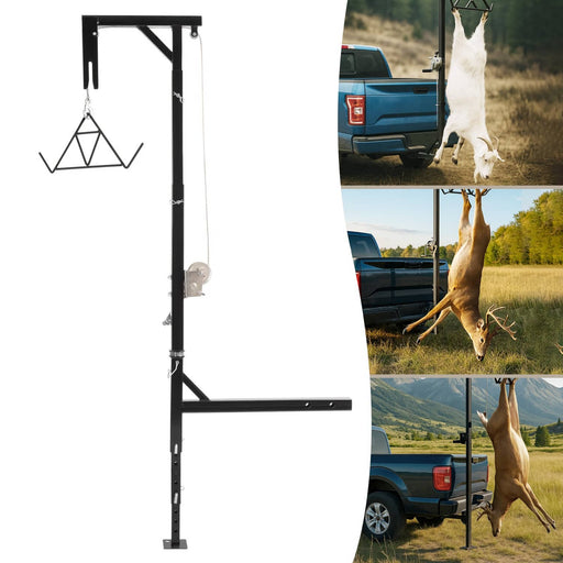 DURAFORCE 600lb Truck Hitch Hunting Deer Hoist with Winch 360 Swivel 2 Inch Receiver