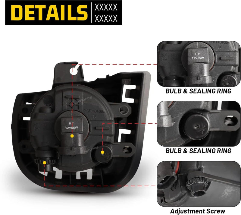 DURAFORCE For 2014 2015 2016 Toyota Scion TC/ZELAS Fog Lights Lamps Pair w/Wiring Switch