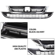 DURAFORCE Front Bumper Upper & Lower Grille ABS Chrome for Honda CRV CR-V 2010 2011