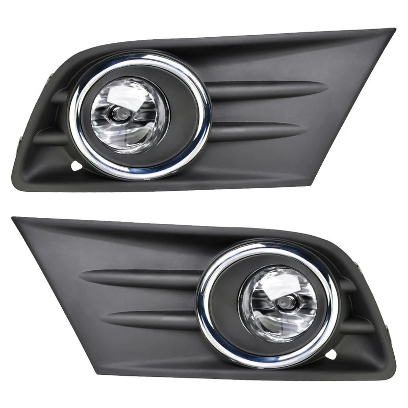 DURAFORCE Right+Left Fog Light W/Cover & Chrome Trim For Honda Pilot 2012 2013 2014 2015