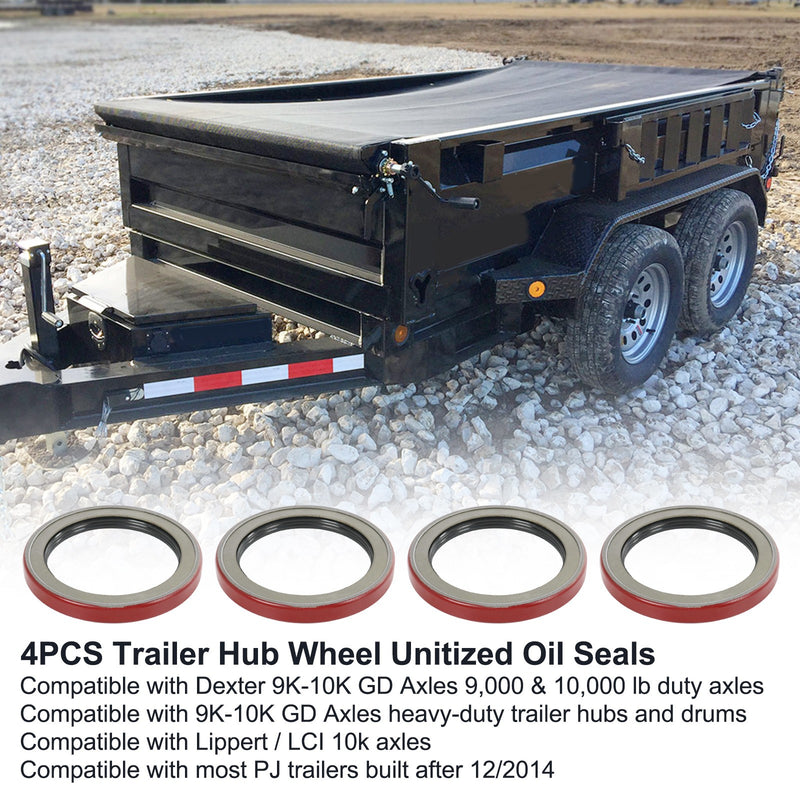 4Pcs Oil Seal Replacement for Dexter 010-051-00 Grease 9K 10K Trailer Axle