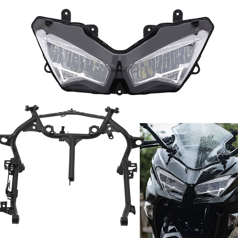 LED Headlight Assembly & Stay Fairing Bracket for Kawasaki Ninja 400 2018-24