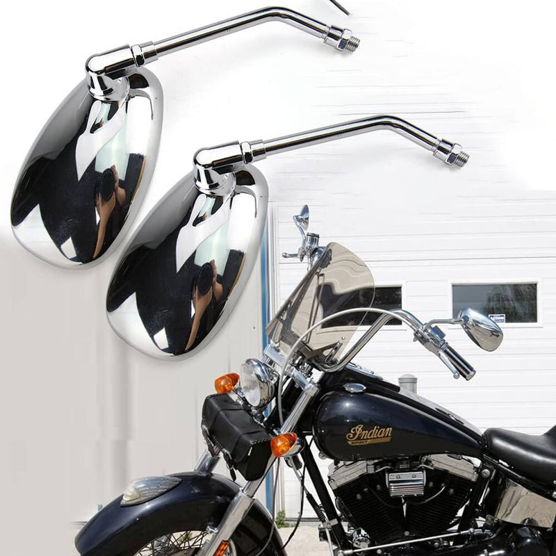 Rectangle Rear-View Mirrors for Honda VTX1300 VTX1800 Chrome 10mm