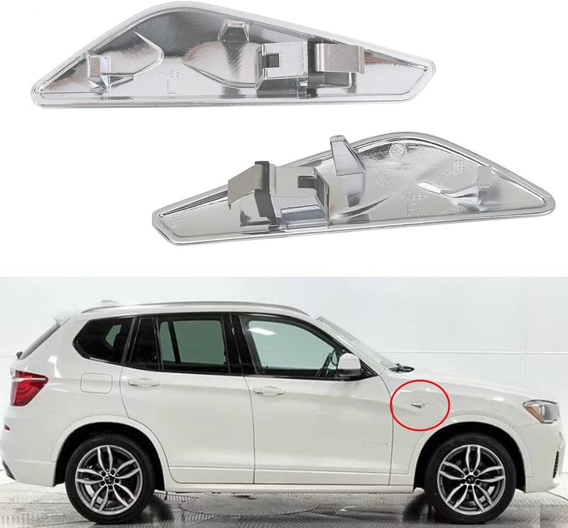 Left Right Side Fender Chrome Emblem Moulding for BMW X3 F25 X4 F26 2015-2017