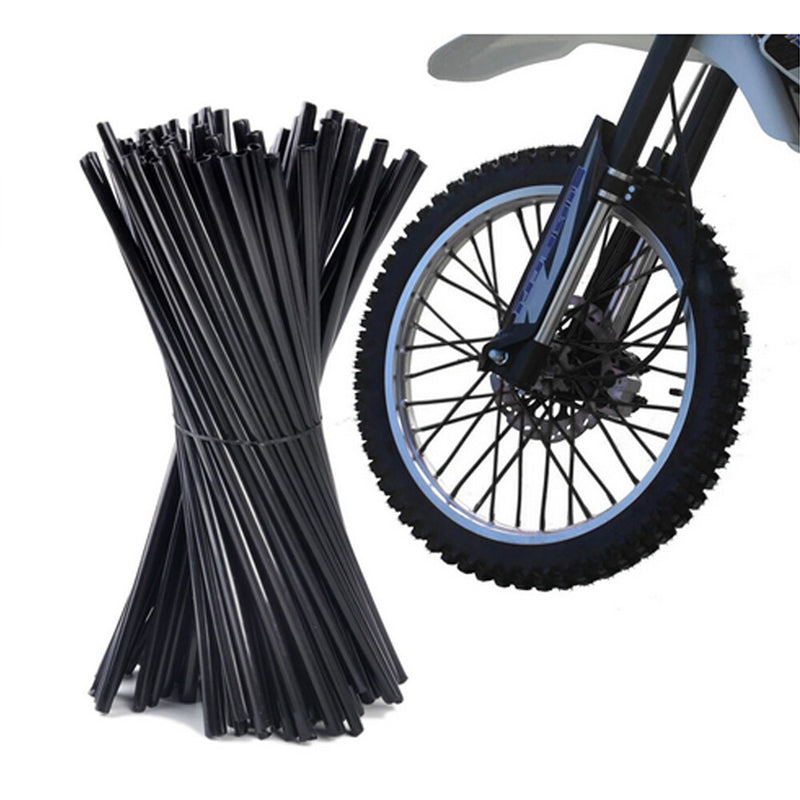 Black Spoke Skins Covers Wraps Wheel Rim Guard Protector Motorcycle Dirt Bike