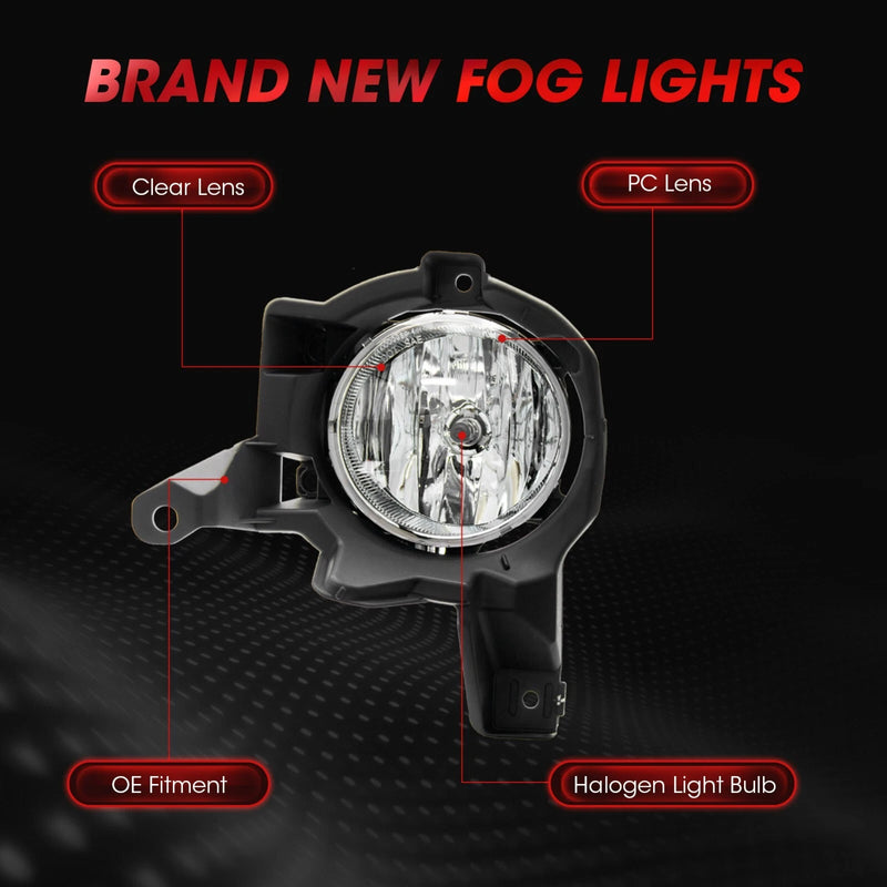 DURAFORCE Fit 2013 2014 2015 Toyota RAV4 Pair Front Bumper Clear Halogen Fog Lights Lamps