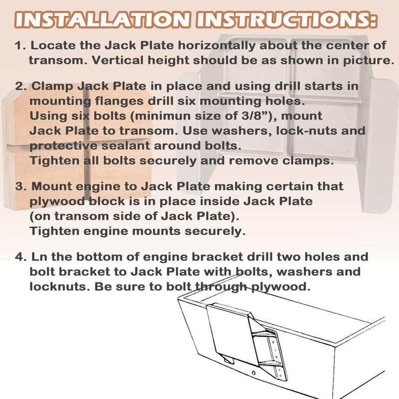 MJ-1-DP Mini Jacker Outboard Jack Plate for TH Marine Boat Motor