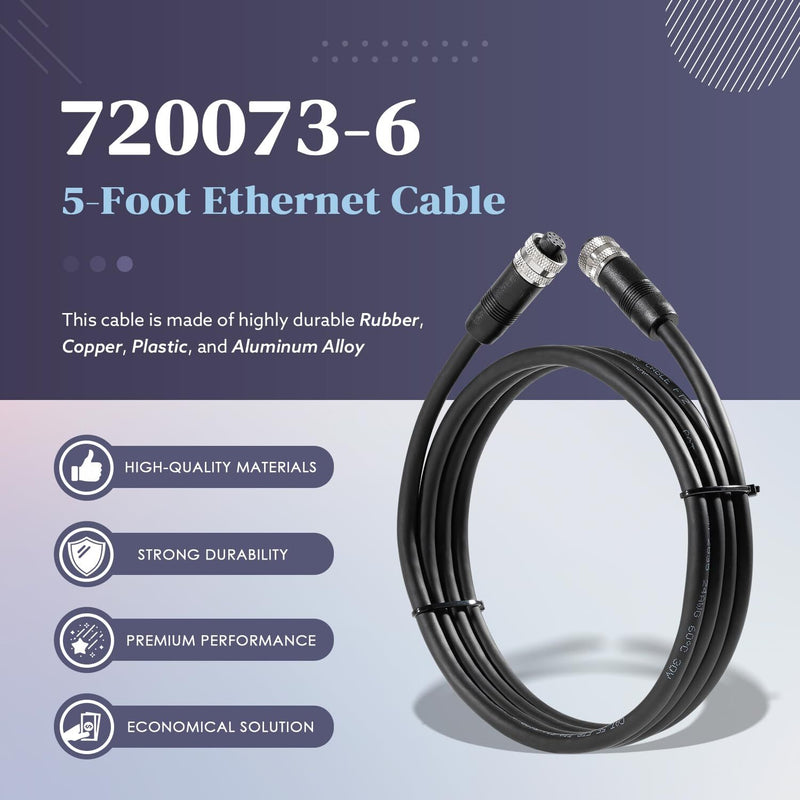 720073-6 5 Foot Ethernet Cable for Humminbird AS EC 5E Helix APEX SOLIX Onix