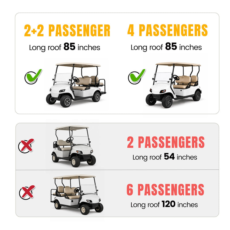 85" Golf Cart Roof Top Kit Sun Top for Club Car Precedent Tempo Onward 4-Seat