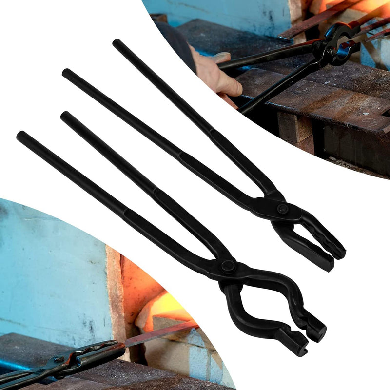 Blacksmith Tongs Set Knife Making Wolf Jaw V-Bit Starter Beginner