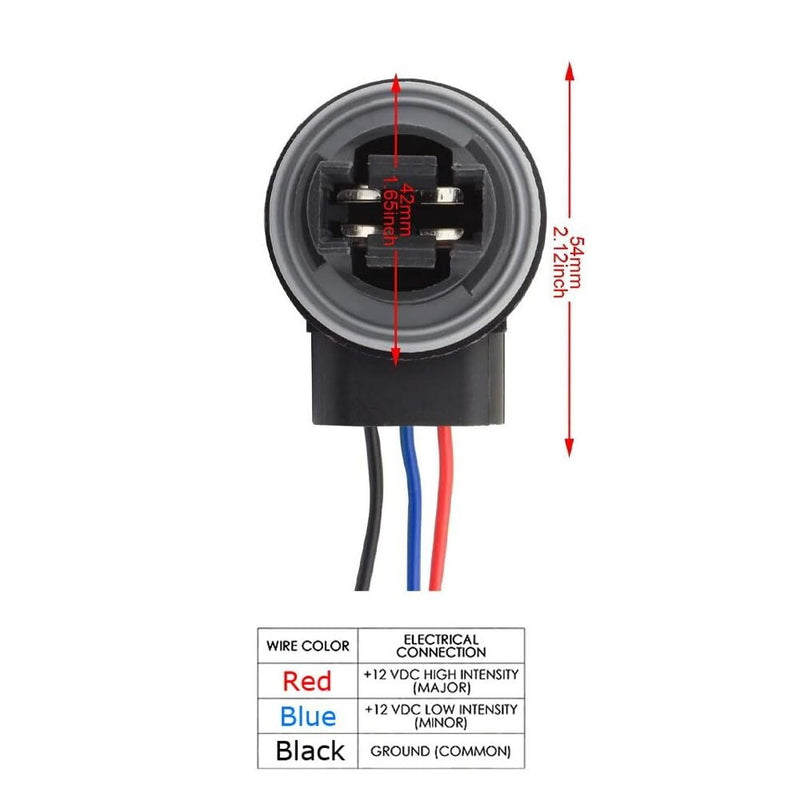 2pc 3157 4157 Bulb Socket Pig Tail Harness Wire Plug for Turn Signal Brake Light