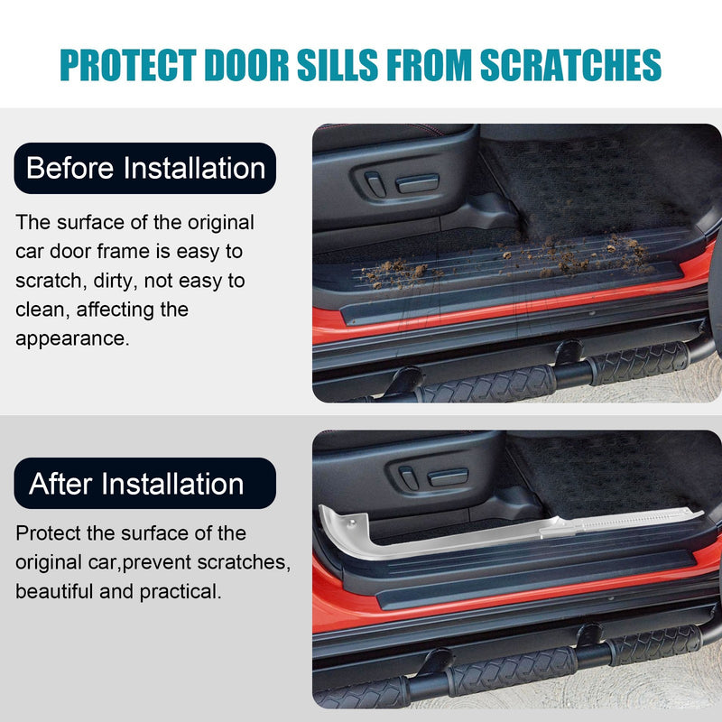 Door Sill Protector Kit for Chevy GMC C/K R/V Series Pickup 1978-1991 Aluminum