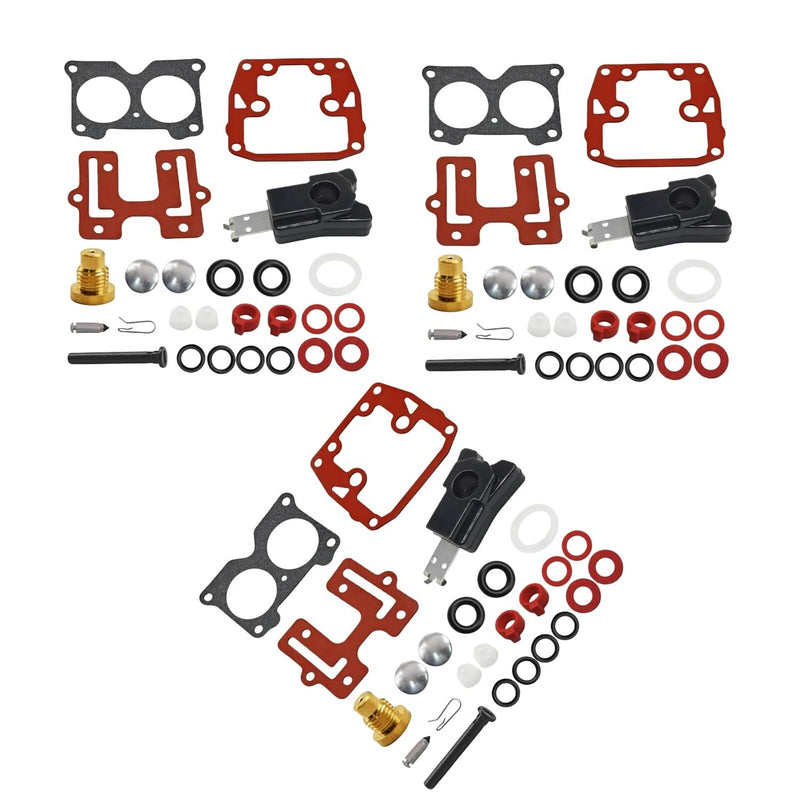 DURAFORCE 439076 398526 Carburetor Repair Kit Assembly for OMC BRP Johnson Evinrude 3 Pcs