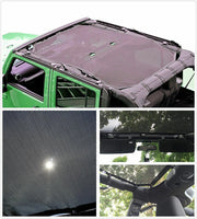 DURAFORCE Sun Shade Top Cover UV Protection for Jeep Wrangler 2007 2018 JK JKU 4DR Door