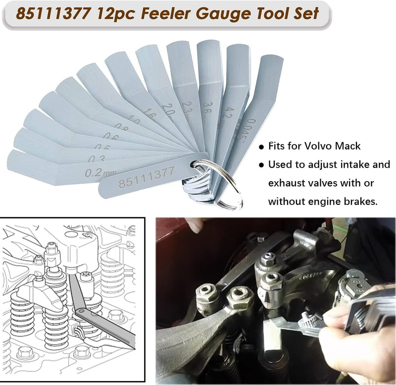 Feeler Gauge Jake Brake Tool Set 88880053 88880052 85111377 for Volvo Mack 14PCS
