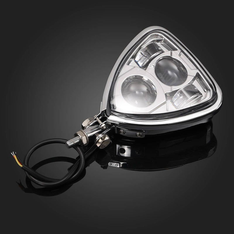 Front Triangle Headlight 10mm Bottom Mount for Cafe Racer Harley Suzuki Kawasaki