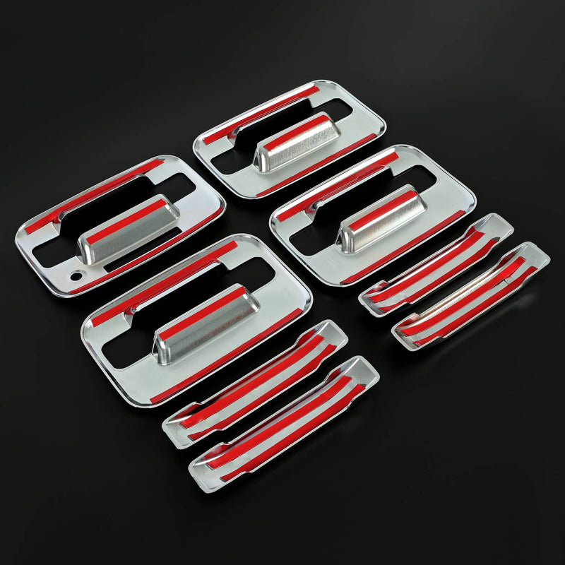 DURAFORCE Door Handle Cover for Ford F-150 F150 4DR Crew Cab 2004-2014 Chrome ABS Keypad