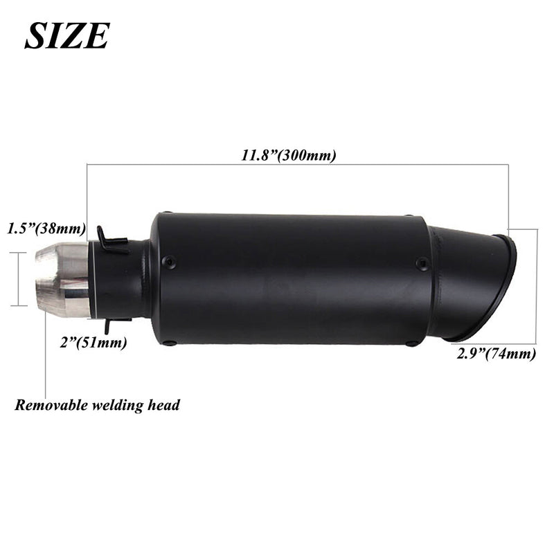 Universal Motorcycle Exhaust Muffler Tail Pipe Slip On DB Killer Black