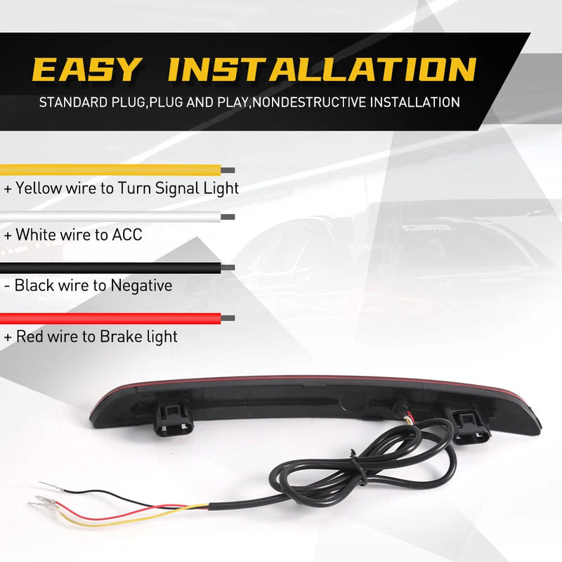 DURAFORCE For Honda Civic Sedan 2022-2025 LED Rear Bumper Reflector Light Fog Lamps Red