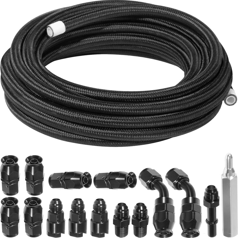 6AN PTFE Fuel Line Kit for LS Swap EFI E85 Turbo Oil Coolant Transmission 25FT