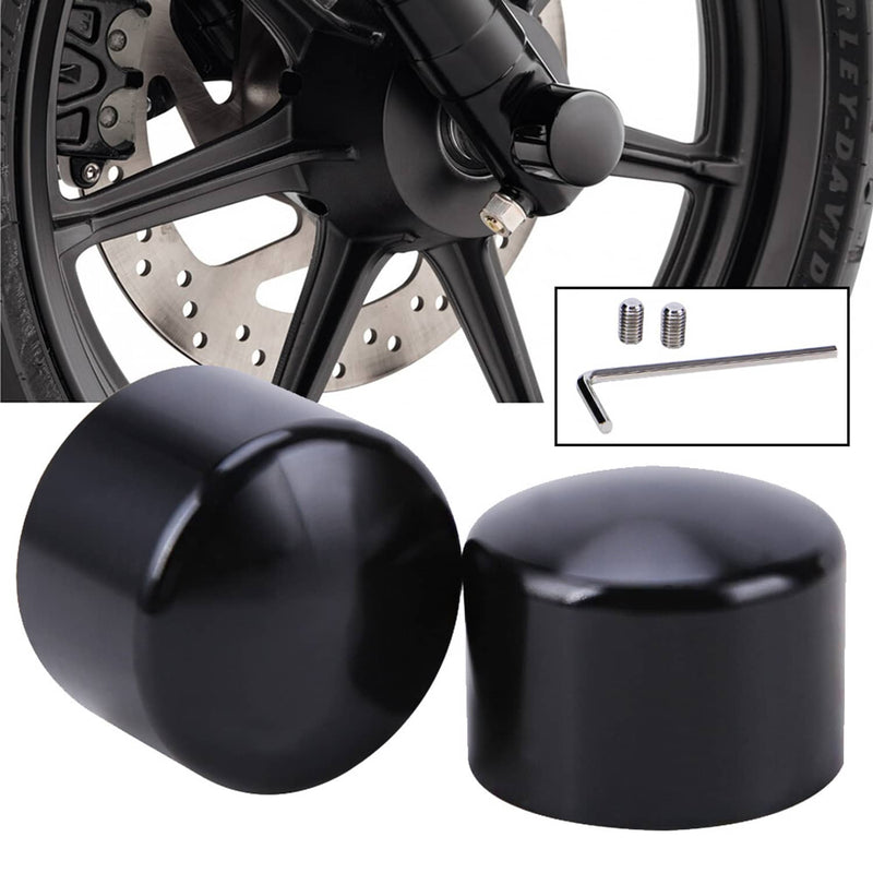 Axle Cap Nut Covers Black Front for Harley Touring Street Road Glide King US