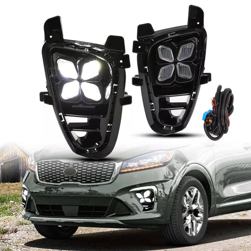 DURAFORCE LED Fog Lights DRL Daytime Running Lamps for Kia Sorento 2019-2020 LH+RH