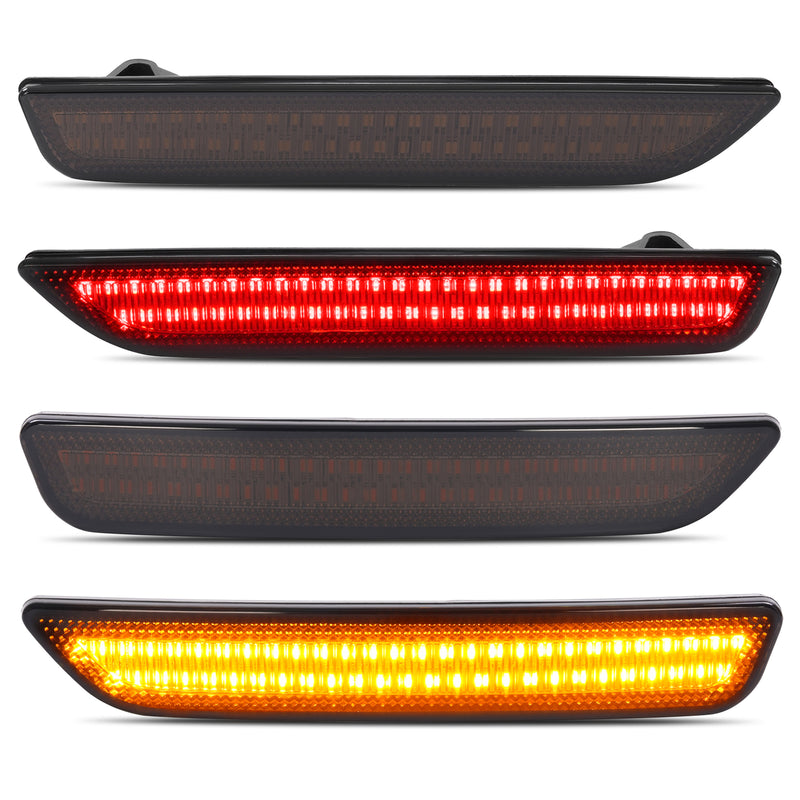 Side Marker Lights Smoked Lens for Ford Mustang 2010-2014 Front Rear LED 4 Piece