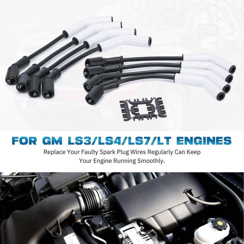 Spark Plug Wire Set 9070C Extreme 9000 Ceramic Boot for GM LS3 LS4 LS7 LT