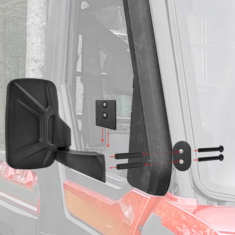 Door Mounted Side Mirrors for Polaris Ranger 1000 XP1000 Crew Northstar Pro XD