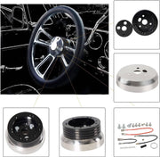 DURAFORCE 5 & 6 Hole Steering Wheel Hub Adapter for Chevy Flaming River Ididit GM Polished