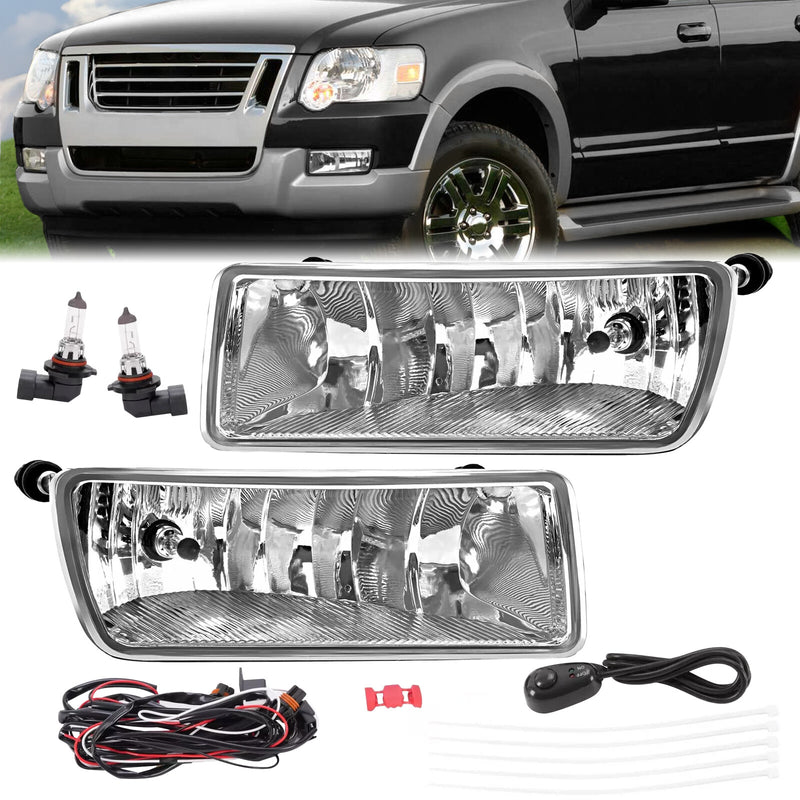 Fog Lights Lamps w/Bulbs+Wiring for Ford Explorer XLT 06-10 Sport Trac 07-10