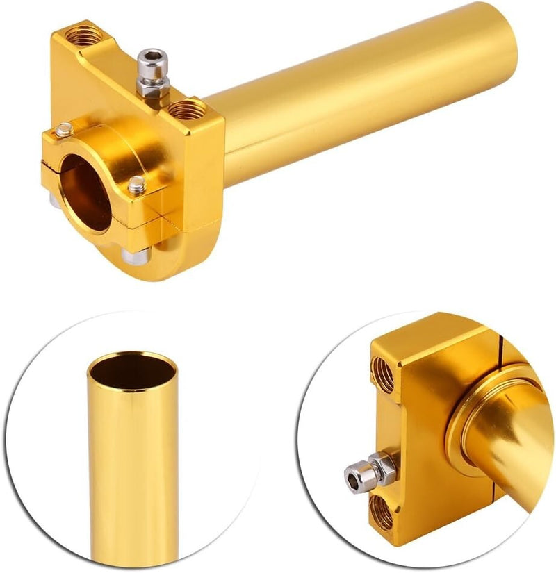 7/8 Inch Turn Twist Throttle Handle Bar Throttle Tube Universal Gold for Motorcy