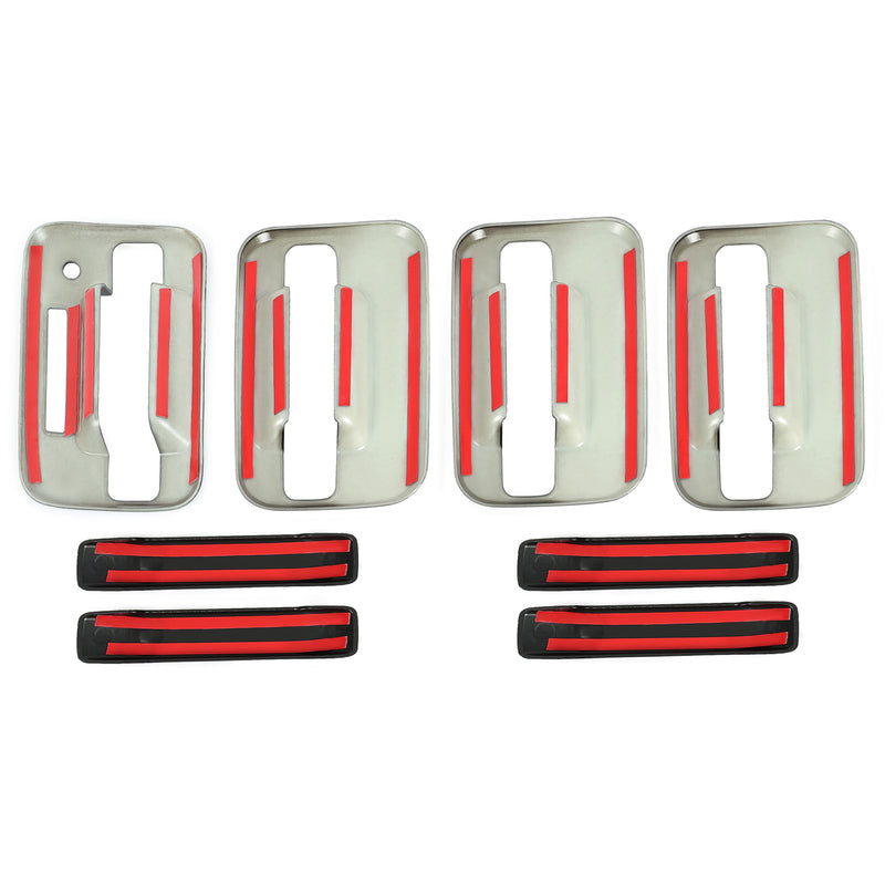 Black Painted Door Handle Covers with Keypad for Ford F150 Crew Cab 2004-2014