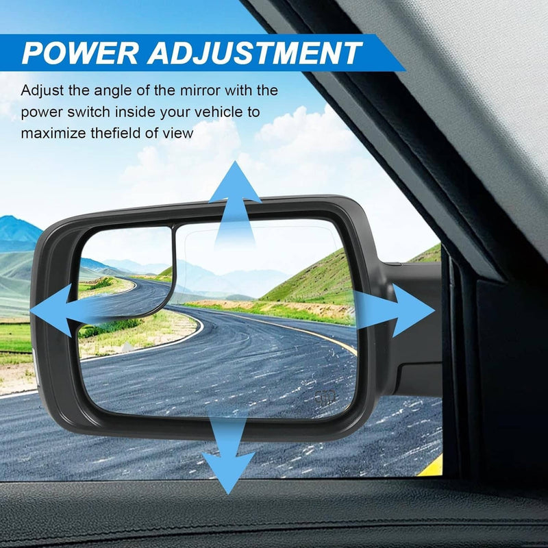 Left Side Power Fold Heated Mirror LED Signal BSD for 2019-2024 Dodge Ram 1500