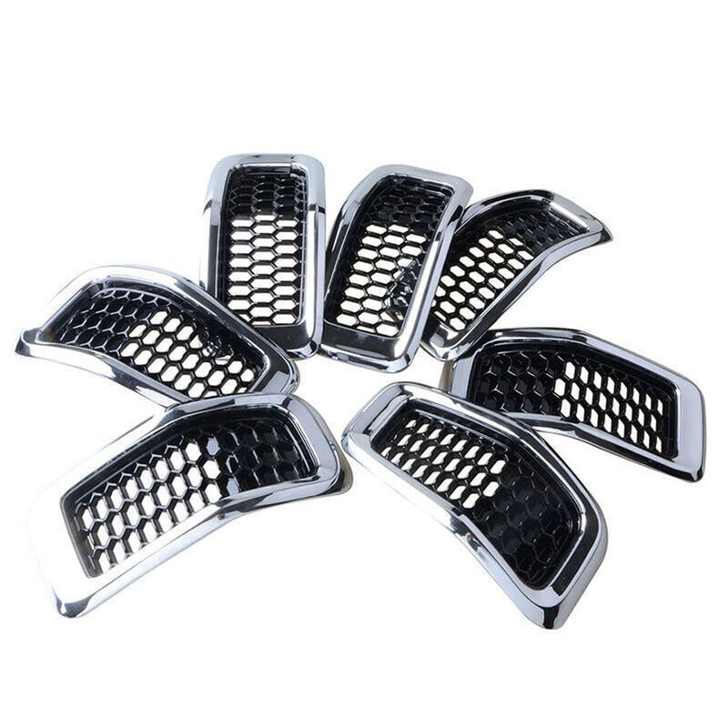 Chrome Front Bumper Grille Insert Honeycomb Mesh for 2014-2018 Jeep Cherokee