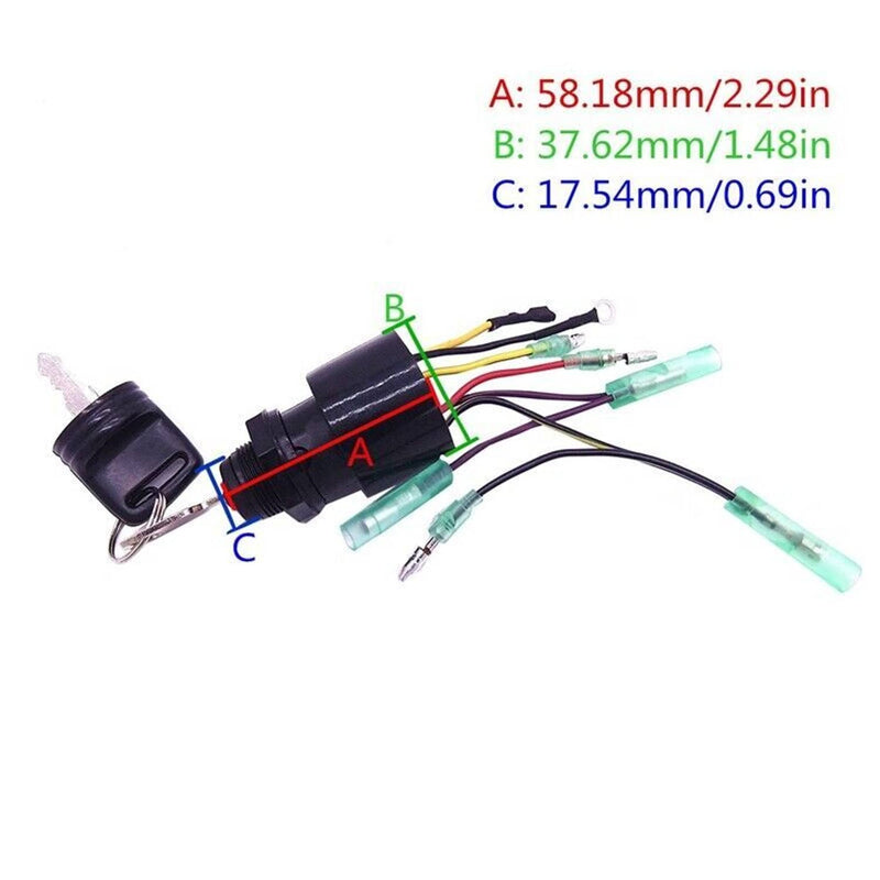 DURAFORCE 17009A5 Ignition Switch Key for Mercury Outboard Engine 6-Wire Replaces MP510909