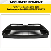 DURAFORCE Front Bumper Lower Grille Black for Toyota Corolla L LE XLE 2017-2019