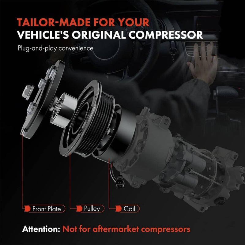 AC Compressor Clutch 12V 7-Groove Kit for Honda Civic 2.0L L4
