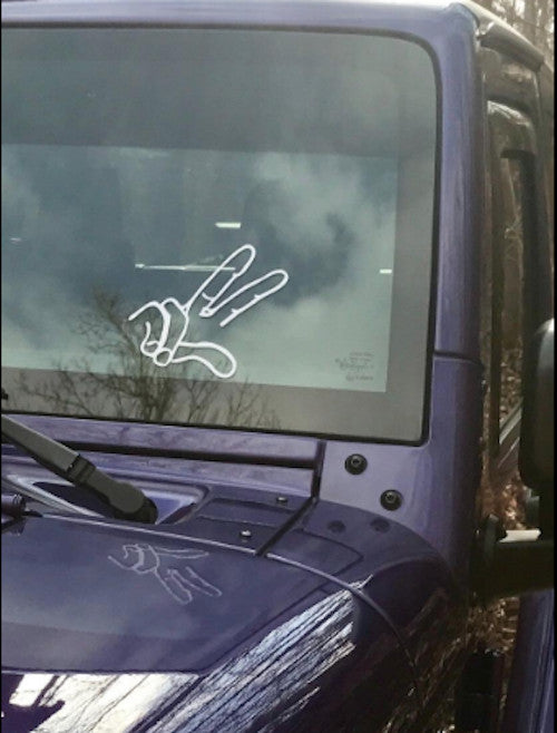 DURAFORCE White Wave Vinyl Hand Decal Sticker for Jeep JK JKU JL Unlimited Rubicon Sahara
