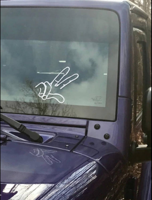 DURAFORCE White Wave Vinyl Hand Decal Sticker for Jeep JK JKU JL Unlimited Rubicon Sahara