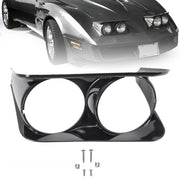 DURAFORCE Black Headlight Bezel Trim Passenger Side RH for Chevrolet C3 Corvette 1968-1982