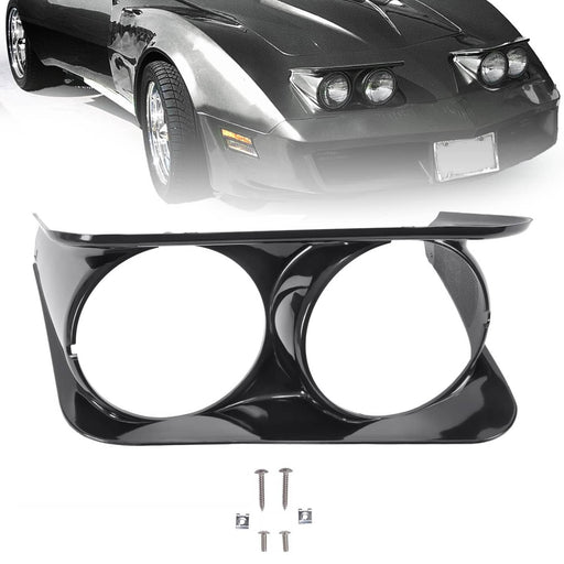 DURAFORCE Black Headlight Bezel Trim Passenger Side RH for Chevrolet C3 Corvette 1968-1982