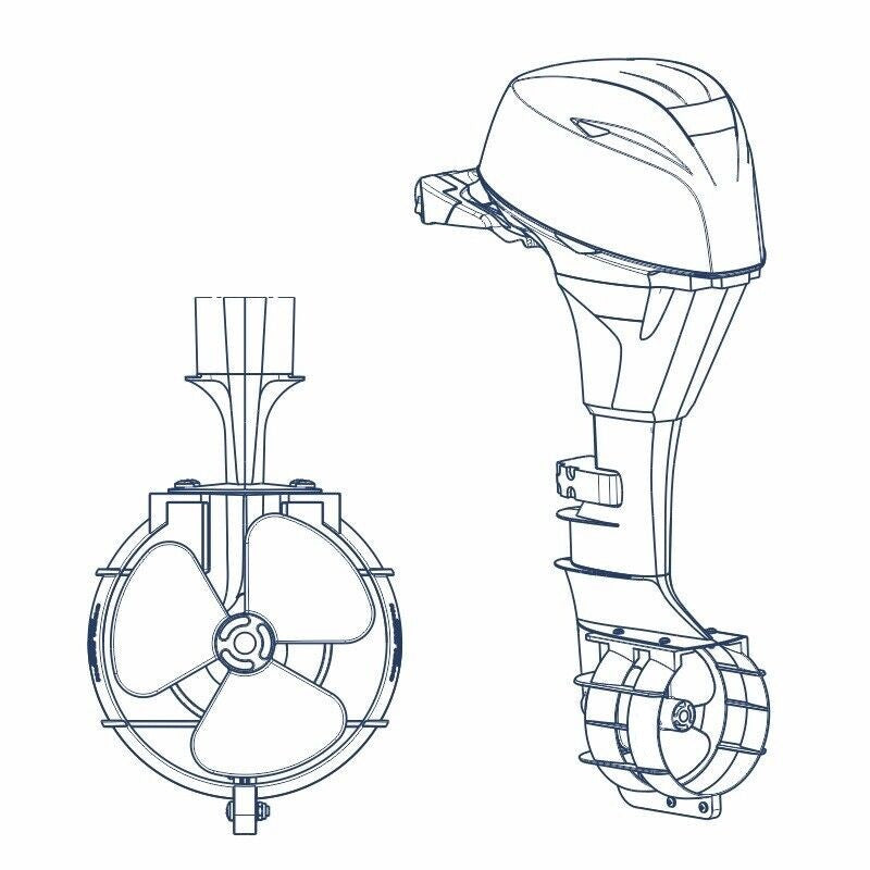 Marine Outboard Propeller Safety Guard for Most 9.9-20 HP Boat Motors 9 Inches