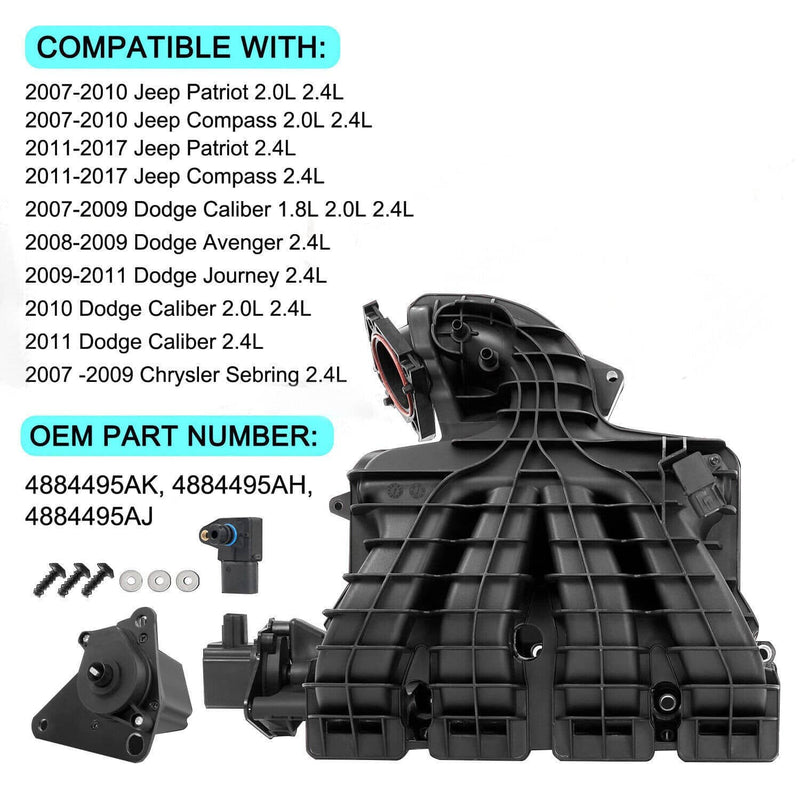 Intake Manifold w/ Runner Control Valve Sensor for 07-17 Jeep Patriot Dodge 2.4L
