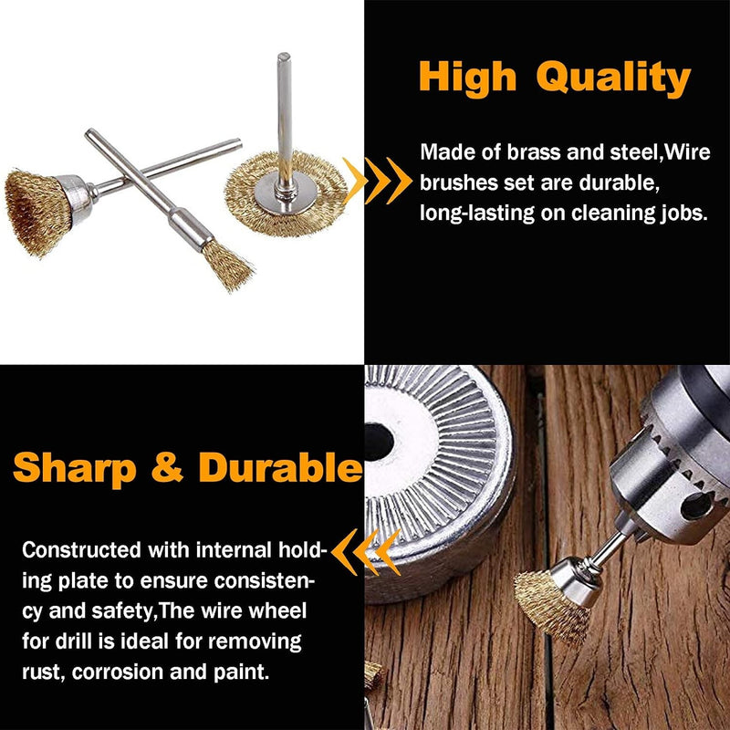 45Pcs Wire Brush Wheel Cup Pen Brush Mix Set for Dremel Rotary Tool Die Grinder