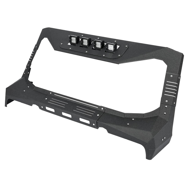 DURAFORCE Steel Armor Windshield Frame Cover Visor Cowl w/LED for Jeep Wrangler JK 2007-18