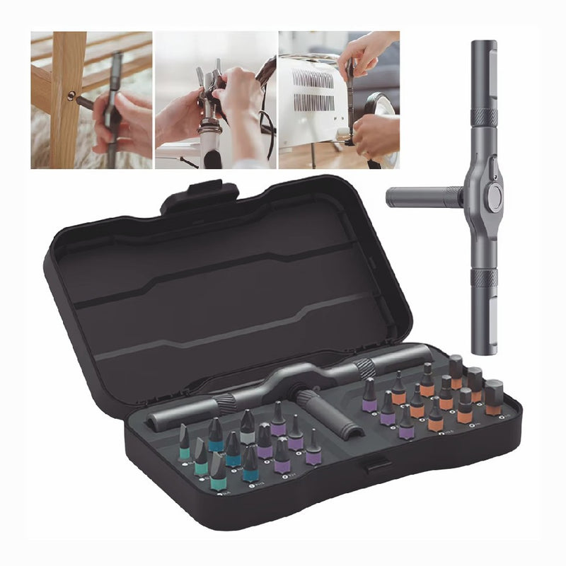 24 In 1 Magnetic Ratcheting Screwdriver Set Professional Precision Tool Kit