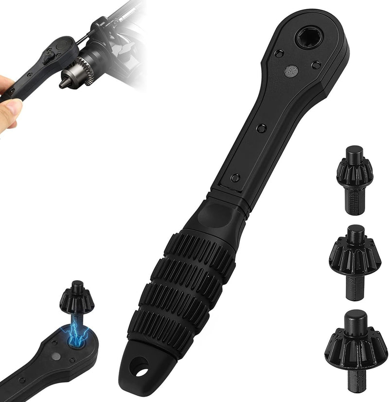 2-in-1 Ratchet Spanner Drill Chuck Key Wrench Universal Chuck Key Replacement