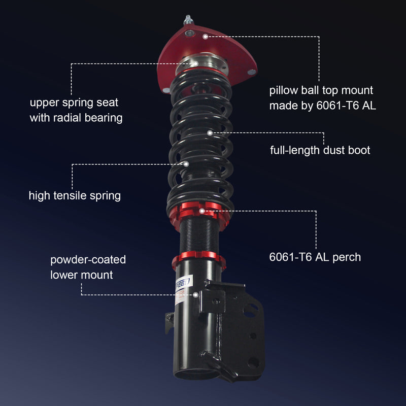 Coilover Struts Shock Suspension Kit for 2008-2013 Subaru Impreza Adj. Height